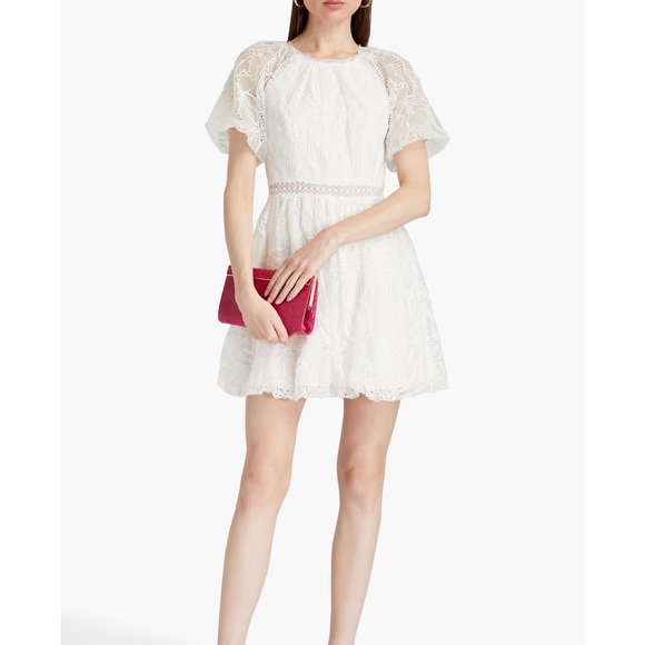 ML MONIQUE LHUILLIER
Gathered guipure lace mini dress - Picture 4 of 6